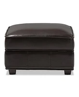 Baxton Studio Agustus Brown Leather Storage Ottoman