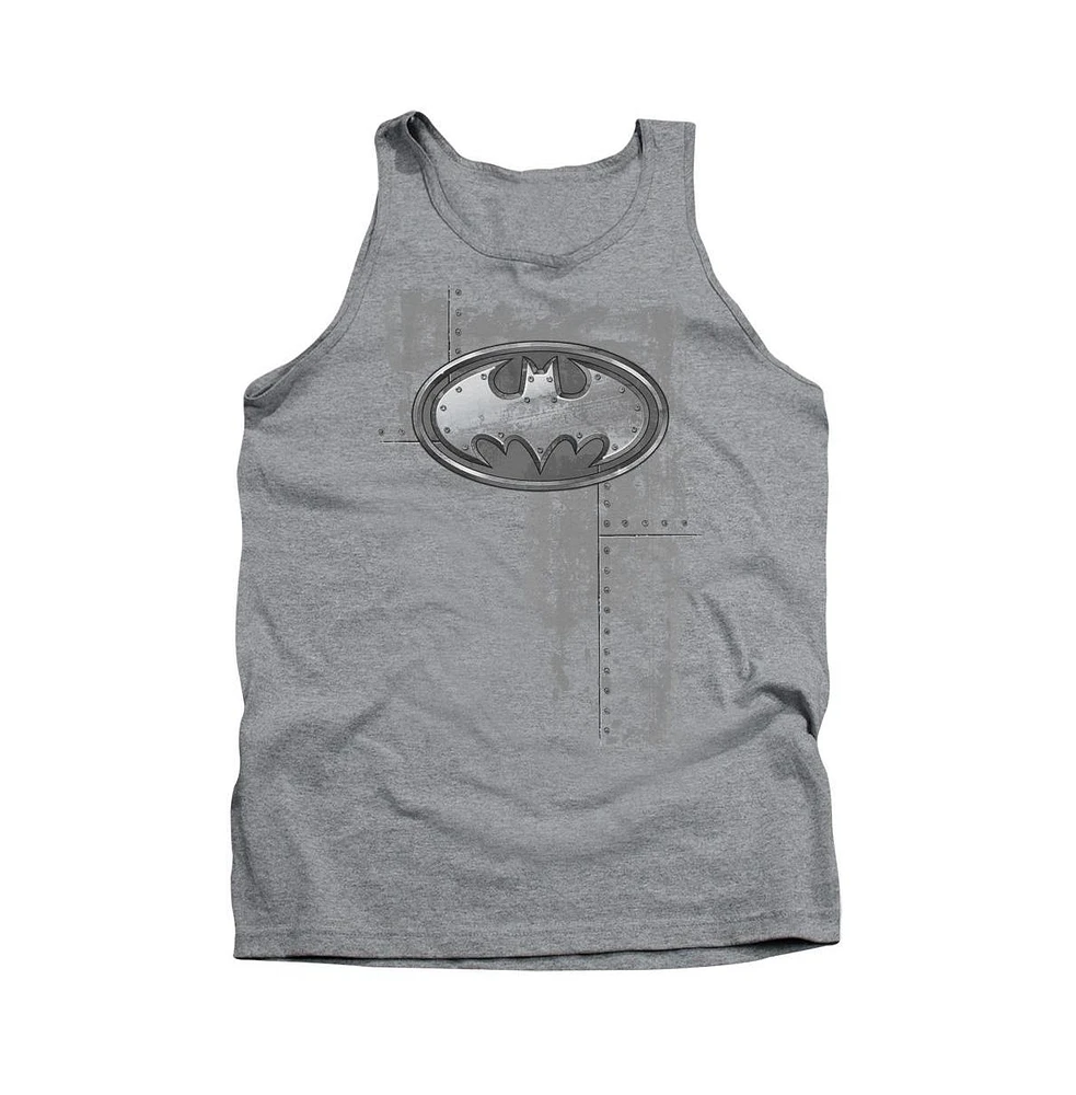 Batman Men's Rivited Metal Logo Adult Tank Top