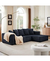 Boyel Living Chenille L-Shaped Sectional Sofa Set,Minimalist Style Modular Sofa, Luxury Fabric Cloud Couch for Room