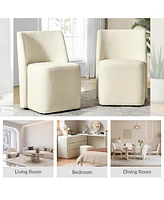 Hulala Home Scott Modern Dining Chair with Lightweight Construction and Universal Wheels
