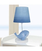 Lambs & Ivy Bubbles & Squirt Hand Painted Whale Lamp with Blue Shade and Bulb