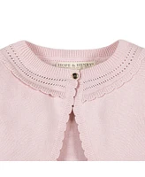 Hope & Henry Baby Girls' Organic Cropped Special Detail Sweater Cardigan, Infant