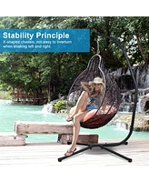 Aoodor Hammock Steel C Stand -Stand for Hanging Hammock Chairs - 300 Pound Capacity, Black