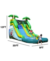 Hero Kiddo HeroKiddo 12 Safari Commercial Grade Water Slide with Pool for Kids and Adults (with Blower), Water Cannon, Wet Dry Use, Outdoor Indoor, Bi