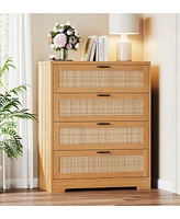 gaomon 4 Drawer Dresser Rattan Dresser