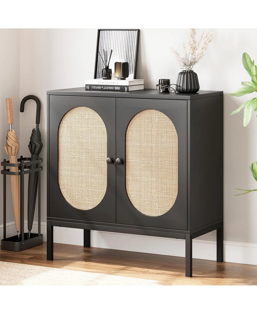 gaomon Rattan Buffet Cabinet, Sideboard Cabinet with Adjustable Shelves