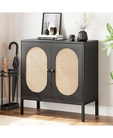 gaomon Rattan Buffet Cabinet, Sideboard Cabinet with Adjustable Shelves