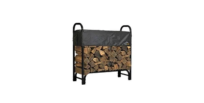 Slickblue Outdoor Firewood Rack Frame with Cover for Storage and Protection