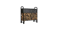 Slickblue Outdoor Firewood Rack Frame with Cover for Storage and Protection