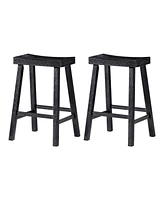 Maven Lane Vincent Wooden Rustic Aesthetic Kitchen Counter Stool, Set of 2