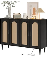 gaomon Rattan Sideboard Buffet Cabinet