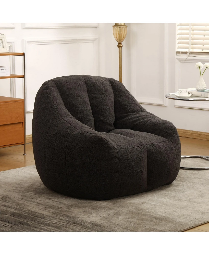 The Pop Home Comfy Bean Bag Chair with Memory Foam, Cozy Lounge for Dorm, Bedroom, Living Room-The