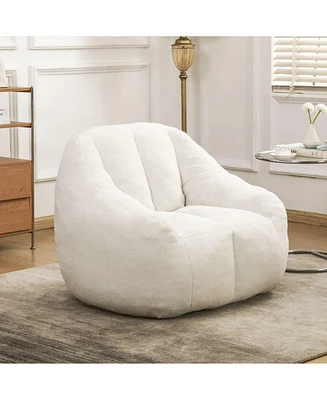The Pop Home Comfy Bean Bag Chair with Memory Foam, Cozy Lounge for Dorm, Bedroom, Living Room-The