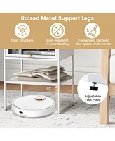 Gouun Nightstand with Flip up Door Storage Shelf