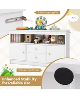 Gouun Kids Toy Storage Organizer with Open Shelf and 2 Drawers for Playroom