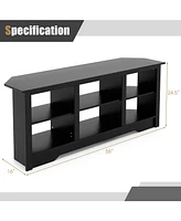 Gouun 58 Inch Tv Stand with 6 Open Storage Shelves for TVs up to 65 Inches