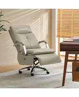 Hulala Home Nina Modern Genuine Leather Power Office Recliner with Built-In Usb Charging Port