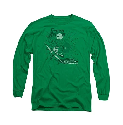 Dc Green Arrow Men's Comics The Emerald Archer Long Sleeve Adult Tee / T-Shirt