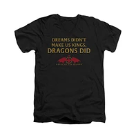 House Of The Dragon Men's Not Dreams Short Sleeve Adult V Neck Premium Cotton Tee / T-Shirt