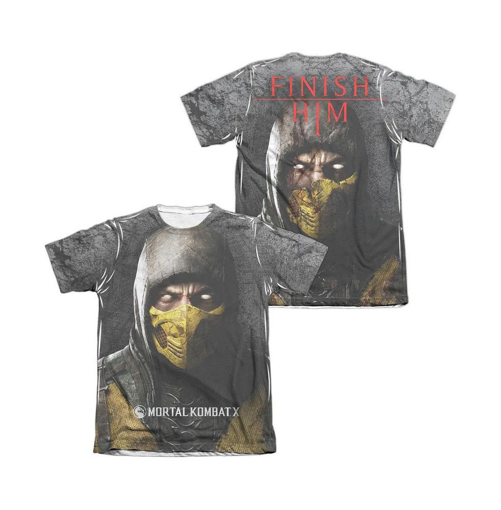 Mortal Kombat X Men's Finish Him (Front/Back Print) Adult Poly/Cotton Short Sleeve Tee / T-Shirt