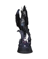 Fc Design "2-pc Set" 12"H Led Black Dragon Standing on Castle Figurine Statue Ornament Home Room Office Decor and Perfect Ideas for Housewarming, Holi