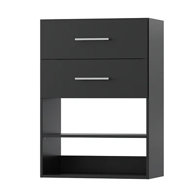 Short Tower Wood Built Closet Organizer Unit, Starter Kit