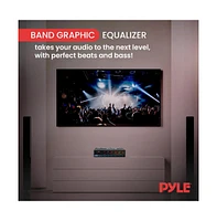 Pyle 5-Band Parametric Equalizer with Subwoofer Gain Control, Half-din Size