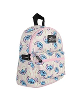 Stitch Character Heads Faux Leather 10.6" White Mini Backpack