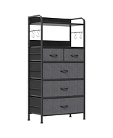 5 Drawers Dresser for Bedroom, Chest of Drawers with Shelf