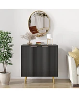 gaomon Fluted Credenza Storage Cabinet with Painted Finish