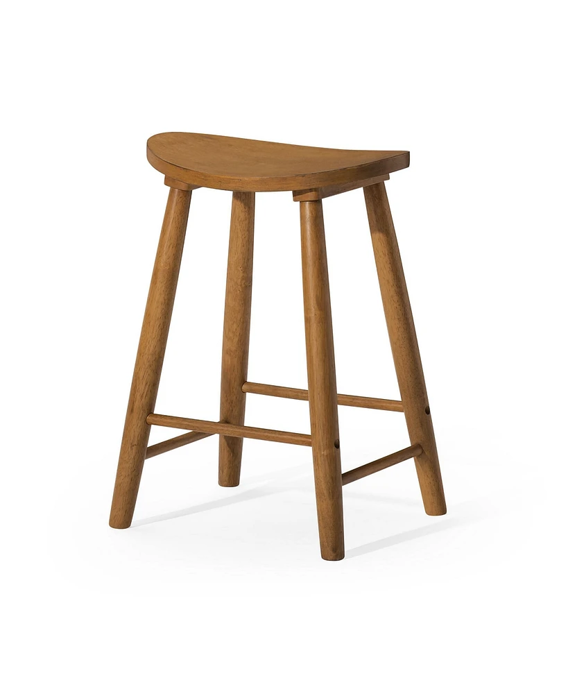 Maven Lane Luna Counter Stool in Rustic Natural Wood Finish