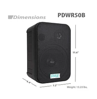 Pyle 6.5" Indoor/Outdoor Waterproof Speakers - 500W Max Power, Bass Reflex Vent, Heavy Duty Abs Construction