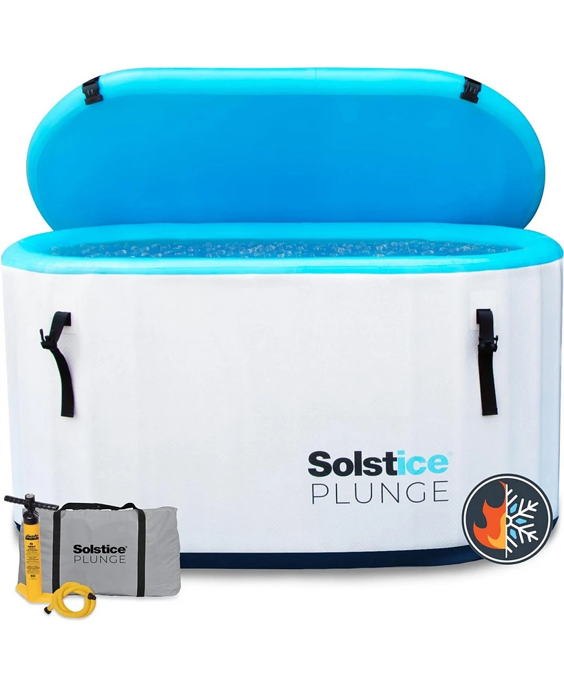 Solstice Plunge 100 Gallon Inflatable Insulated Ice Bath Tub with Lid, White