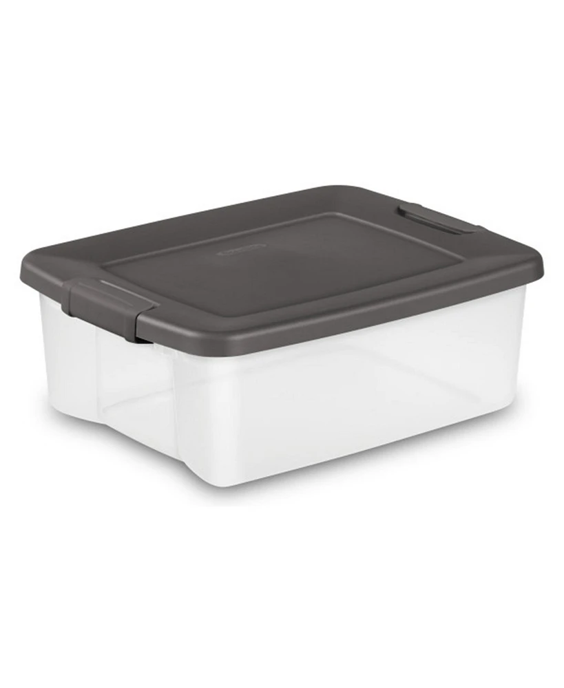 Sterilite 25 Quart ShelfTote, Stackable Storage Bin with Latching Lid, 6 Pack