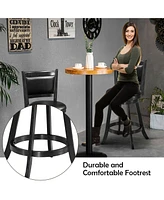 Gymax 2PCS 24'' Swivel Counter Stool Dining Chair Upholstered Seat Black