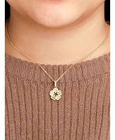 Devata Clover Heart Chain Necklace in 14K Gold, 16 in adj to 18 in, approx. 5.2 grams.