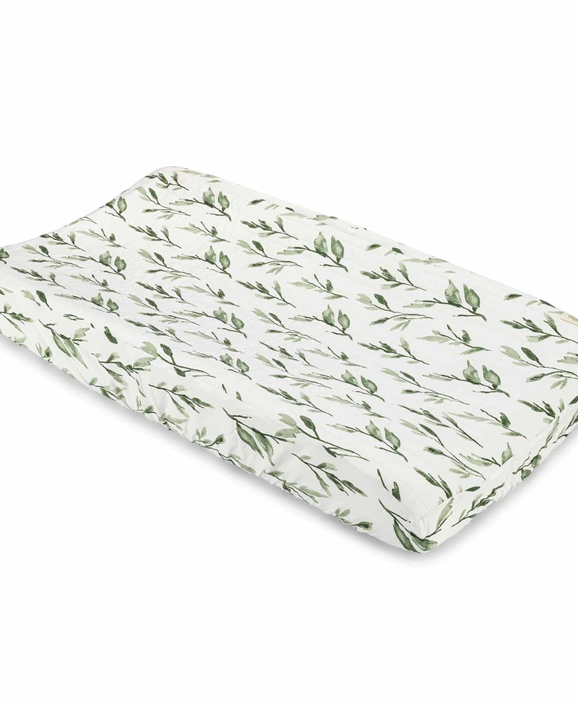 Crane Baby Parker Quilted Change Pad Cover - Leaf