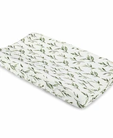 Crane Baby Parker Quilted Change Pad Cover - Leaf
