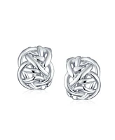 Bling Jewelry Fashion Open Criss Cross Celtic Love Knot Weave Half Hoop Clip On Earrings Non Pierced Ears Silver Plated