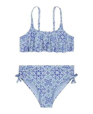 Roxy Big Girls Fresco Tile Flounce Bikini, 2-Piece Set