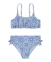 Roxy Big Girls Fresco Tile Flounce Bikini, 2-Piece Set