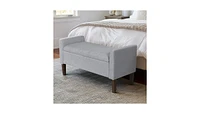 The Pop Home Upholstered Storage Bench with Rolled Armrests, Foam Cushioned Seat, Flip-Top Storage-The Pop Home