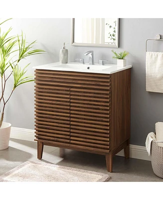 Freestanding Bath Vanity with White Ceramic Top Unassembled for bathroom