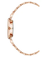 Anne Klein Women's Quartz Floral Rose Gold-Tone Metal Alloy Watch, 30mm