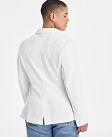 On 34th Trendy Plus Longline Ponte-Knit Blazer, Created for Macy's