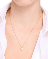 Kate Spade New York Gold-Tone Polished Mini Heart Pendant Necklace, 16" + 3" extender