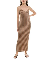 Juniors' Textured Striped Knit Maxi Dress