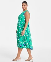 On 34th Trendy Plus Floral Midi Slip Dress, Exclusively at Macy's