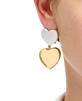 Kate Spade New York Enamel Graduated Double Heart Drop Earrings