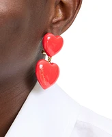 Kate Spade New York Enamel Graduated Double Heart Drop Earrings